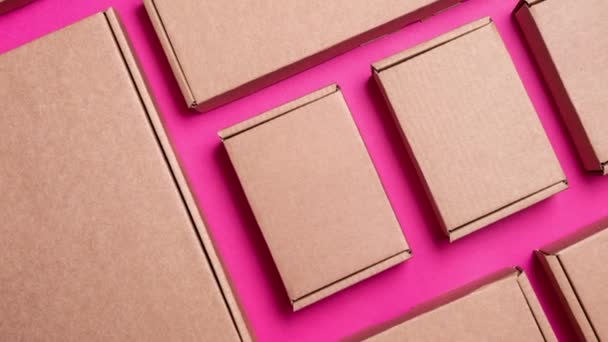 Cardboard boxes patternanimated motion graphic — Stock Footage Cardboard Boxes Patternanimated Motion Graphic Royalty Free Stock Video