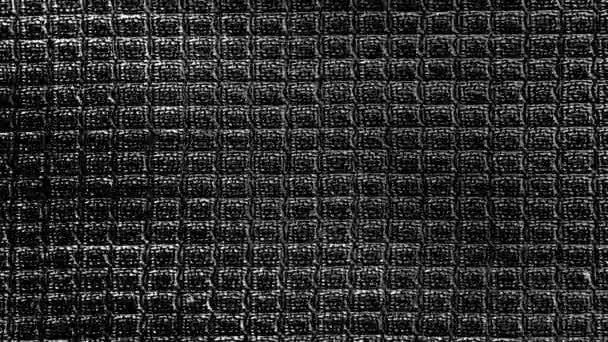 Black White Textile Fabric Animated Texture Background Alpha Channel — Stock Video