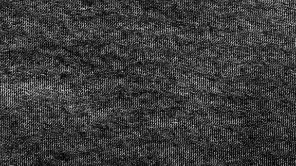 Black White Textile Fabric Animated Texture Background Alpha Channel — Stock Video