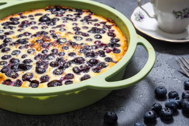 Blueberry shortcake tart, silikon pişirme çanak pasta, gri b