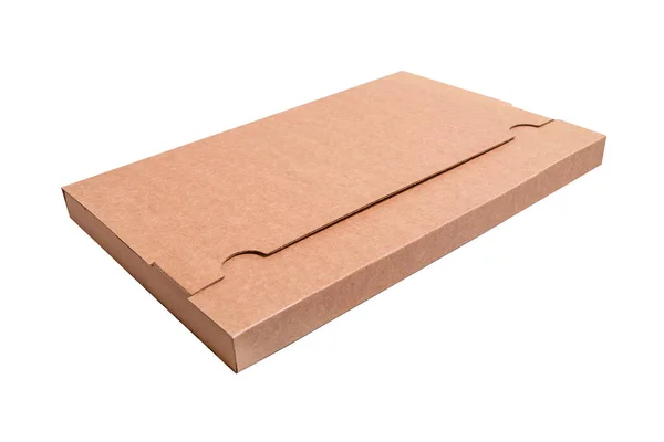 Boîte en carton artisanal marron, isolats — Photo