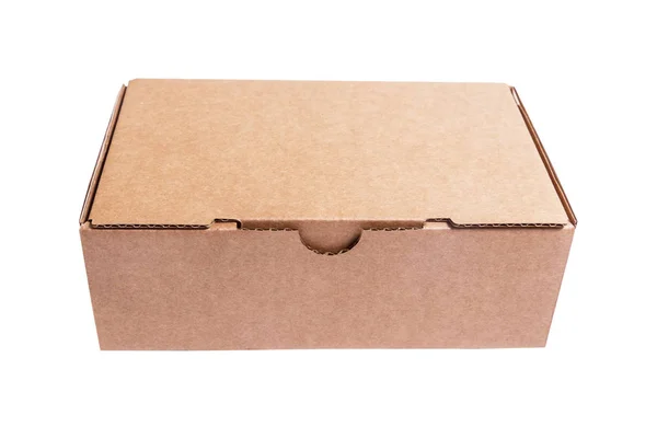 Hnědá lepenková krabice, izoláty — Stock fotografie