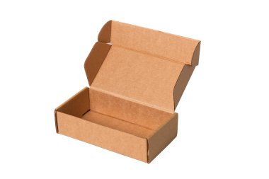 Kahverengi karton kutu, izole.