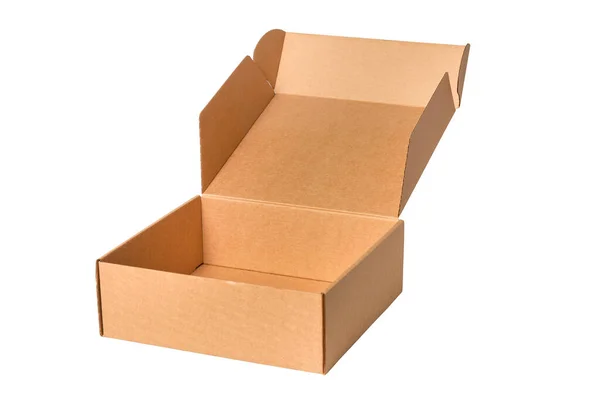 Brown Cardboard Carton Box Isolated — Stock Photo, Image