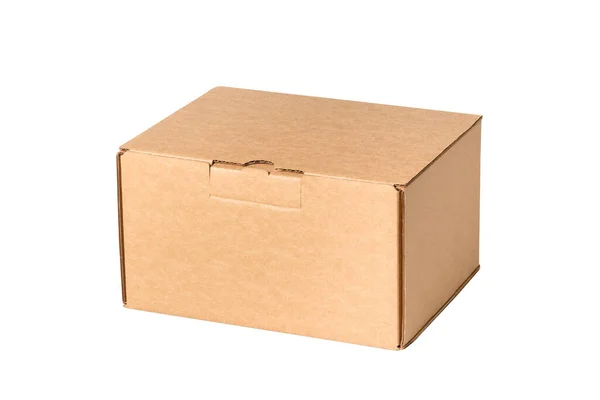 Brown Cardboard Carton Box Isolated — Stock Photo, Image