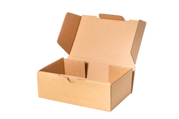 Caja Cartón Marrón Aislada — Foto de Stock