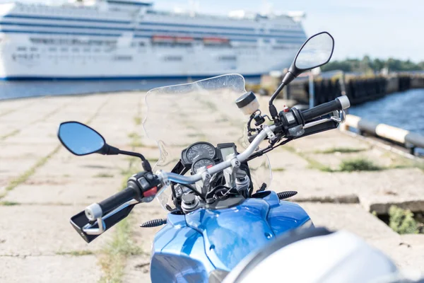 Bereit Für Die Reise Mit Dem Motorrad Und Der Seefähre — Stockfoto