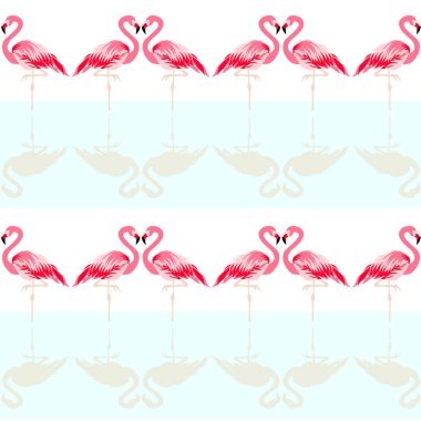 Şirin flamingo bir ile sorunsuz yaz tropikal desen