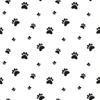 Yazdırma arka plan pençe. Kedi, köpek ayak izi seamless modeli