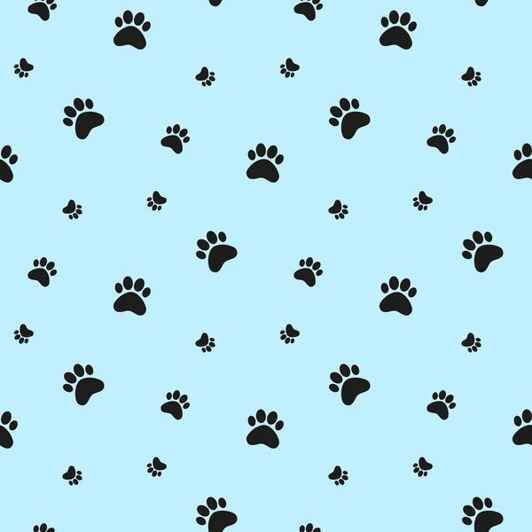 Fondo Huella Pata Gato Patrón Sin Costura Huella Perro — Vector de stock