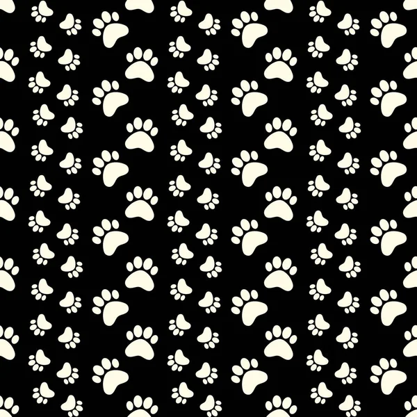 Fondo Huella Pata Gato Patrón Sin Costura Huella Perro — Vector de stock