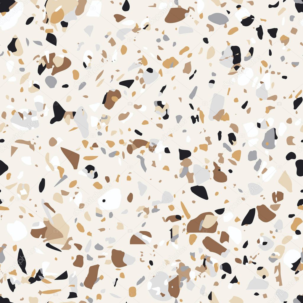 Terrazzo flooring seamless pattern. Background with textured surface