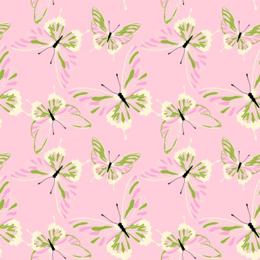 Kelebekler ile Seamless modeli. Vektör kelebek arka plan.