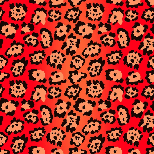 Patrón Inconsútil Fondo Textura Leopardo Rojo Moda Patrón Piel Animal — Vector de stock