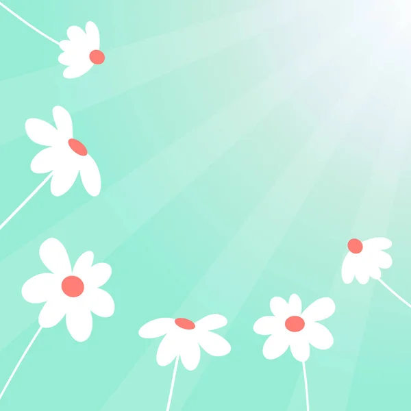Printemps Arrière Plan Vectoriel Avec Fleur Mignonne — Image vectorielle