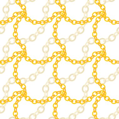 Altın damalı zincir Dikişsiz desen tasarım. Zincir backgrou