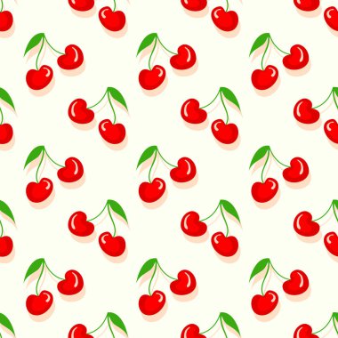 Kiraz vektör ile meyve deseni. 