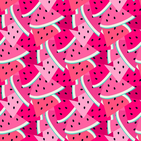 Summer fruit pattern with sweet watermelon — Stock Vector