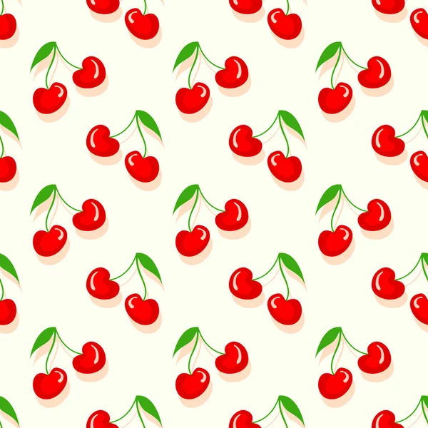 Fruit patroon met Cherry vector. — Stockvector