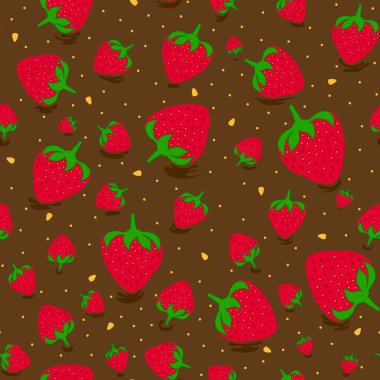 Tatlı çilek ile dikişsiz desen. Meyve arka plan