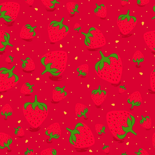 Χωρίς ραφή πρότυπο με γλυκές φράουλες — Διανυσματικό Αρχείο