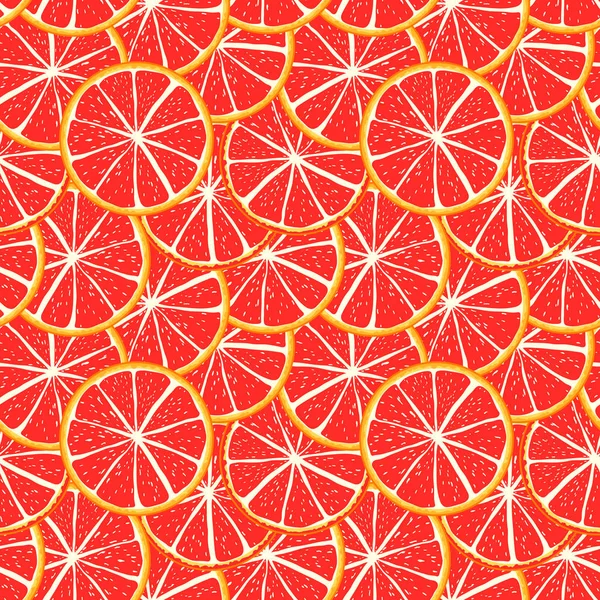 Patrón sin costura pomelo fondo rojo . — Vector de stock