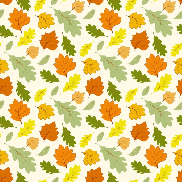 Безшовний візерунок з падаючим кленовим листям з помаранчевими кольорами — стоковий вектор