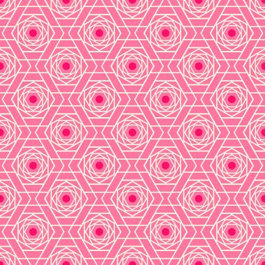 Kusursuz geometrik çiçek desenli tasarım. Soyut pembe sevimli fl