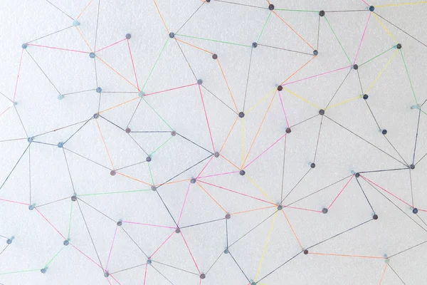 Arka plan beyaz arka plan, web veya ağ düğüm düğümden renkli bağlantı bağlanma kavramı