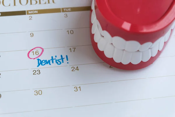 dentist plan day marked on calendar
