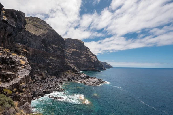 火山の海岸線 Tijarafe パルマ島 カナリア諸島 スペインの断崖 — ストック写真