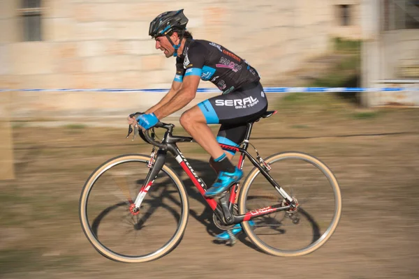 Бургос Іспанія Жовтня 2017 Велосипедист Конкурує Фресно Rodilla Cyclocross Подію — стокове фото