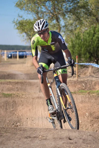 Burgos Spain October 2017 Cyclist Competes Fresno Rodilla Cyclocross Event — Stock Photo, Image