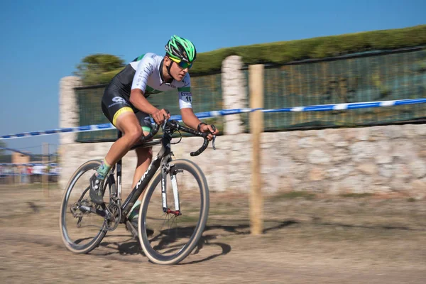 Бургос Іспанія Жовтня 2017 Велосипедист Конкурує Фресно Rodilla Cyclocross Подію — стокове фото