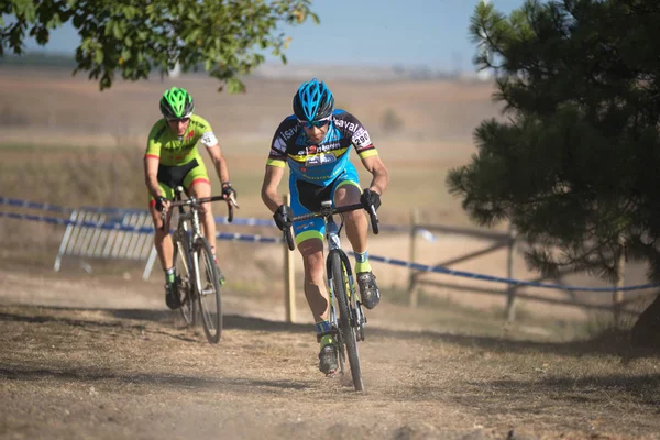 Burgos Spanien Oktober 2017 Ein Radfahrer Nimmt Fresno Rodilla Cyclocross — Stockfoto