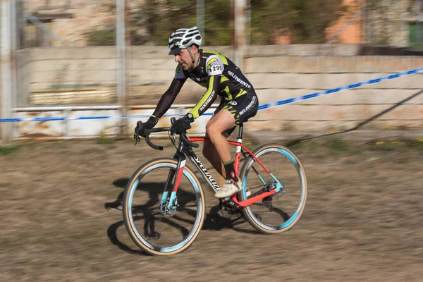 Burgos Spanje Oktober 2017 Een Fietser Concurreert Fresno Rodilla Cyclocross — Stockfoto