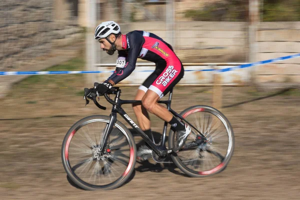 Burgos Spanien Oktober 2017 Ein Radfahrer Nimmt Fresno Rodilla Cyclocross — Stockfoto