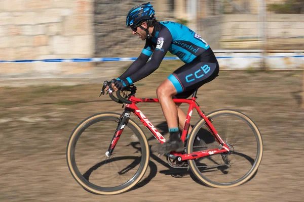 Burgos Spanien Oktober 2017 Ein Radfahrer Nimmt Fresno Rodilla Cyclocross — Stockfoto