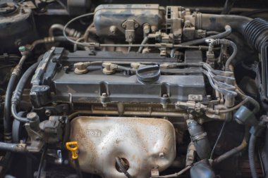 Kirli araba motoru arka plan.