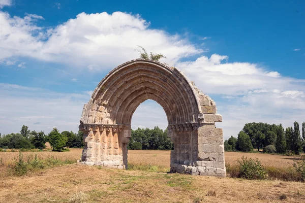 San Miguel Mazarreros Olmillos Sasamon Harap Ortaçağ Arch Burgos Spanya — Stok fotoğraf