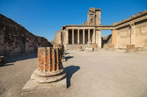 Ruines Ancienne Ville Romaine Pompéi Qui Été Détruite Par Volcan — Photo