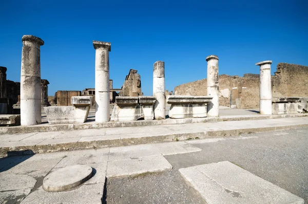 Ruiny Starożytnego Rzymskiego Miasta Pompeje Który Został Zniszczony Przez Wulkan — Zdjęcie stockowe