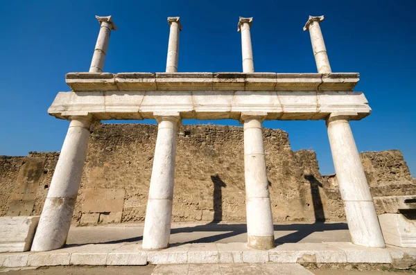 Ruinas Antigua Ciudad Romana Pompeya Que Fue Destruida Por Volcán —  Fotos de Stock