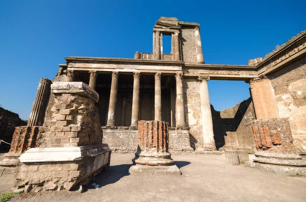 Ruínas Antiga Cidade Romana Pompeia Que Foi Destruída Pelo Vulcão — Fotografia de Stock