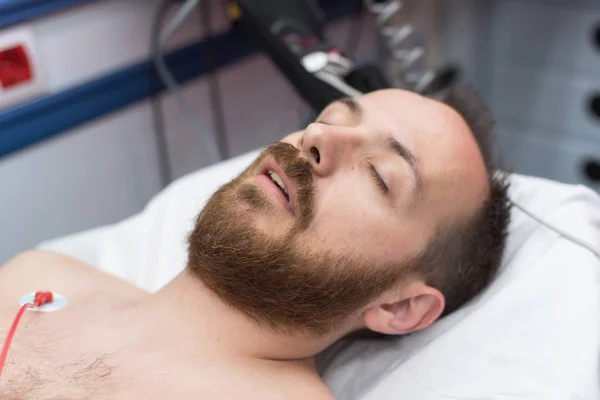 Unconscious Patient Ambulance Stock Image