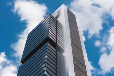 Madrid, İspanya - 15 Temmuz 2018: Detay Cuatro Torres gökdelenler Madrid, İspanya.