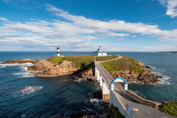 Pancha Island Lighthouse Ribadeo Coastline Galicia Spain — Stock Photo, Image