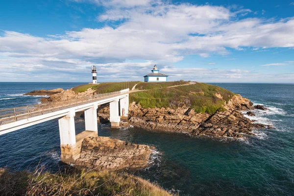 Lighthouse Island Pancha Ribadeo Wybrzeża Galicja Hiszpania — Zdjęcie stockowe