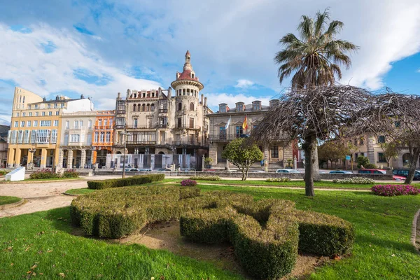 Ribadeo España Noviembre 2018 Plaza Principal Ribadeo Torre Dos Moreno —  Fotos de Stock