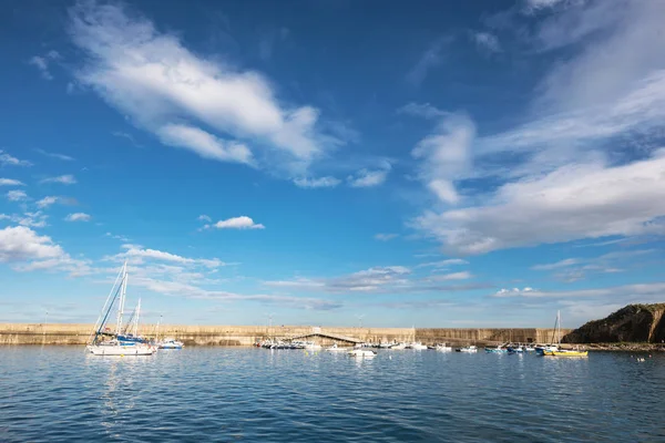 Port Cudillero Par Une Journée Ensoleillée Dans Les Asturies Espagne — Photo